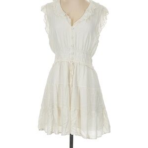 Paige White Dress with Ruffle Accents